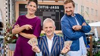 Donnschtig-Jass – Donnschtig-Jass-Team, v.li.: Sonia Kälin, Rainer Maria Salzgeber und Stefan Büsser