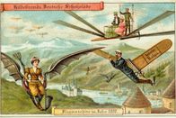 P.M. Wissen – Wie sah die Zukunft früher aus?; Um 1900 hat die deutsche Schokoladenfabrik „Theodor Hildebrand & Sohn“ eine Postkartenserie ihren Schokoladenprodukten beigelegt mit Motiven, die den Alltag im Jahr 2000 zeigen sollten. Eine Vision: der private Luftverkehr - mit Flugmaschinen oder Privat-Zeppelinen für den sonntäglichen Familienausflug.