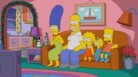 Die Simpsons – (v.l.n.r.) Marge; Homer; Lisa; Maggie; Bart