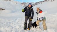 Checkerin Marina – Checkerin Marina mit Lawinen-Experte Lukas im Schnee.