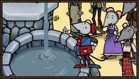 Sir Mouse – Bode macht es vor: Mit einer Münze erfüllt der Brunnen jeden Wunsch.