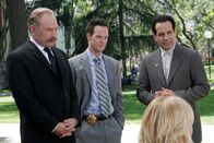 Monk – L-R: Captain Leland Stottlemeyer (Ted Levine), Lt. Randall Disher (Jason Gray-Stanford), Monk (Tony Shalhoub)