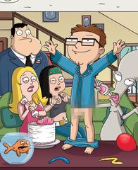 American Dad! – L-R: Klaus, Stan, Francine, Hayley, Steve, Roger