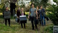 Demonic – L-R: Donnie (Aaron Yoo), Sam (Alex Goode), Jules (Megan Park), Bryan (Scott Mechlowicz), Michelle (Cody Horn), John (Dustin Milligan)