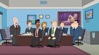 American Dad! – Avery Bullock (l.), Hooper (2.v.l.), Stiles (3.v.l.), Dick Reynolds (3.v.r.), Jackson (2.v.r.), Stan (r.)