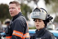 9-1-1: Lone Star – l-r: Judd Ryder (Jim Parrack), Marjan Marwani (Natacha Karam)