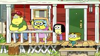 Big City Greens – L-R: Bill Green (voiced by Bob Joles), Gramma Alice Green (voiced by Artemis Pebdani), Tilly Green (voiced by Marieve Herington), Cricket Green (voiced by Chris Houghton)