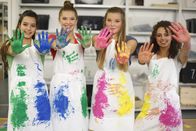 TanzAlarm – v.l.: Kim, Lara, Annika und Leoni im Kunstraum