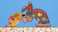 Unser Sandmännchen – Auf meiner Schmusedecke gibt es ein Problem: der Esel steht im Körbchen vom Hund und rührt sich nicht vom Fleck!