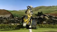 Heidi – Die Linien-Maschine rast mit Shaun und Timmy über Stock und Stein und hinterlässt eine weiße Linie.