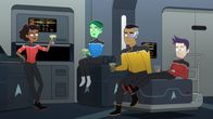 Star Trek: Lower Decks – l-r: Beckett Mariner, D'Vana Tendi Tendi, Sam Rutherford, Brad Boimler