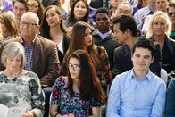 Modern Family – L-R: Jay Pritchett (Ed O'Neill), Gloria Delgado-Pritchett (Sofía Vergara), Javier Delgado (Benjamin Bratt)