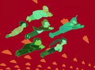 Futurama – L-R: Amy, Hermes, Doctor Zoidberg, Fry, Leela, Bender