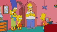 Die Simpsons – (v.l.n.r.) Maggie; Marge; Lisa; Homer; Bart
