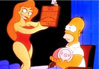 Die Simpsons – Homer hat durch Zufall eine Katastrophe verhindert. Als Belohnung bekommt er nun einen riesigen Schinken und eine Urkunde überreicht.
