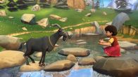 Heidi – Heidi soll den Ziegenbock dazu bewegen, den Fluss zu durchqueren.