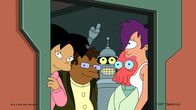 Futurama – v.li.: Amy Wong, Hermes Conrad, Bender, Dr. Zoidberg, Turanga Leela
