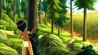 Hexe Lilli – Ein Indianerjunge beobachtet Hektor und Lilli im Wald in Nordamerika.