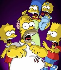 Die Simpsons – Abrakadabra! Wie jedes Jahr zu Halloween passieren merkwürdige Dinge in Springfield. Da kann es schon mal vorkommen, dass auf Homer (2.v.l.) ein Fluch lastet, der ihn zum Unglücksbringer für seine Lieben werden lässt.