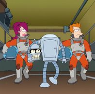 Futurama – v.l.n.r.) Leela; Bender; Fry