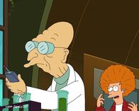 Futurama – v.li.: Professor Farnsworth, Fry