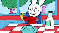 Simon – Als nächsten Wettbewerb schlägt Simon Bananen-Wettessen vor. Auch in dieser Disziplin sieht er sich klar als Champion.