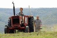 Rindvieh à la carte – Starkoch Felix (Bernhard Schir) hilft Frieda (Muriel Baumeister) zur Wiedergutmachung beim Einbringen der Ernte.