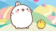 Molang – Molang ist ein kleines, weißes Häschen. Es lebt zusammen mit dem schusseligen Küken Piu Piu. Obwohl sie so unterschiedlich sind, verbindet beide eine wunderbare, einzigartige Freundschaft. Gemeinsam entdecken sie die Welt, erleben viele Abenteuer und lernen immer wieder neue Freunde kennen.