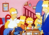 Die Simpsons – Herb stellt die Dolmetschermaschine Homer, Bart, Lisa und Marge vor.