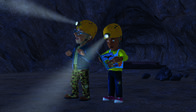 Feuerwehrmann Sam – Norman und Mandy sind in der dunklen Höhle.