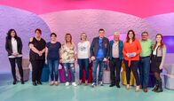 Die Barbara Karlich Show - Classics – Sabine, Petra, Andrea, Sylvia, Hannelore, Marc Pircher, Anton, Barbara Karlich, Leonhard – und Redakteurin Julia Parger.