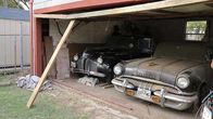Fast N' Loud – The 1940 Pontiac Sedan and the 1955 Pontiac Chieftain in the garage where they've sat for decades.