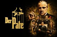 Der Pate – Plakat - Don Vito Corleone (Marlon Brando, oben) vom bettelarmen sizilianischen Einwanderer zum mächtigen Gangsterboss in New York aufgestiegen, hat mit kriminellen Mitteln ein Riesenvermögen erworben. Für seine vielköpfige Familie und für Hilfe suchende Landsleute ist er ein verehrter Patriarch.