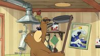 Unser Sandmännchen – Dr. Brumm versucht, seinen Pfannkuchen von der Decke zu bekommen.