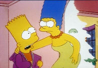 Die Simpsons – Marge stellt Bart wegen des Ladendiebstahls zur Rede.