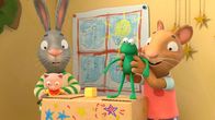 Pip und Posy – Posy und Froschi rocken die Bühne - Pip ist nicht amüsiert.