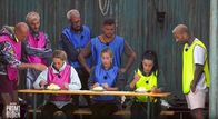 Das große Promi-Büßen – (v.l.n.r.) Thorsten Legat; Sam Dylan; Anita Latifi; Jörg Hansen; Nico Legat; Vanessa Mariposa; Elsa Latifaj; Bobby Chambers