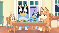 Bluey – L-R: Bingo, Bandit, Bluey und Chilli