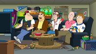 American Dad! – Stan (l.), Bullock (2.v.r), Sanders (r.)