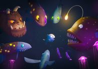 Flunkerfisch – Flori Flunkerfisch trifft tief unten im Meer auf leuchtende Fische, die ihm nicht ganz geheuer sind.