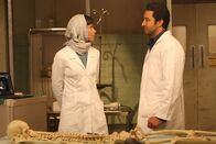 Bones - Die Knochenjägerin – Camille Saroyan (Tamary Taylor, l.); Arastoo Vaziri (Pej Vahdat, r.)
