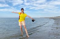 Wunderschön! – Moderatorin Anne Willmes auf der winzigen Nachbarinsel Düne, die bis 1792 noch mit Helgoland verbunden war.