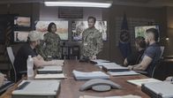 SEAL Team – “Need to Know” – As each member of Bravo confronts major family obstacles, the team gets spun up on a sudden mission in Africa. When the intel alters their plan, the team finds themselves in a rush to prevent a major terrorist attack, in part one of a three-part episode arc of SEAL TEAM, Sunday, Oct. 31 (10:00-11:00 PM, ET/PT) on the CBS Television Network, and available to stream live and on demand on Paramount+. Pictured L to R: Toni Trucks as Lisa Davis and Judd Lormand as Lt. Cdr. Eric Blackburn. Photo: screengrab/CBS