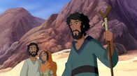 Chi Rho - Das Geheimnis – Moses ist auf dem Weg zum Gipfel des Berges Sinai, um die Gesetzestafeln von Gott zu empfangen.