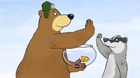 Unser Sandmännchen – Dr. Brumm, Dachs und Pottwal freuen sich über die erfolgreiche Rettungsaktion.