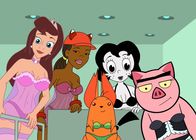 Drawn Together – L-R: Princess Clara, Foxxy Love, Ling-Ling, Toot Braunstein, Spanky Ham