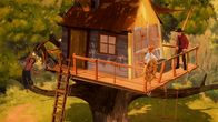 Tom Sawyer – Huck (li.) ist in Panik: Joe (re.) hat sein Baumhaus in Beschlag genommen und weigert sich, es zu räumen! Kann Tom helfen?