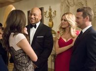 Navy CIS: L.A. – Matryoshka" -- Pictured:LL COOL J (Special Agent Sam Hanna), Bar Paly (Anastasia "Anna" Kolcheck) and Chris O\'Donnell (Special Agent G. Callen). In order to locate Arkady in Russia, the NCIS team goes undercover with his daughter, Anna (Bar Paly), at a gala in Los Angeles to gain access to the Russian Consul General\'s computer, on part one of a special two part episode of NCIS: LOS ANGELES, , Pictured:LL COOL J (Special Agent Sam Hanna), Bar Paly (Anastasia "Anna" Kolcheck) and Chris O\'Donnell (Special Agent G. Callen).