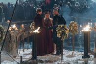 Vikings – L-R: Gunnhild (Ragga Ragnars), Ingrid (Lucy Martin), Bjorn Lothbrok (Alexander Ludwig)