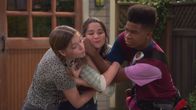Side Hustle – L-R: Presley (Jayden Bartels), Lex (Jules LeBlanc), Munchy (Isaiah Crews)